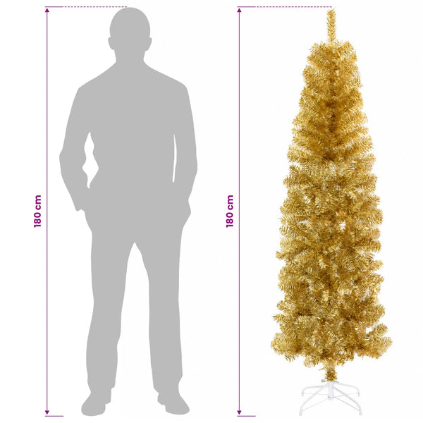 Tekopaksu joulupuu 180 cm PVC ja teräs Kulta