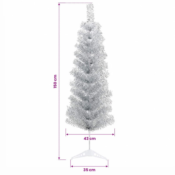 Tekopaksu joulupuu 150 cm PVC ja teräs Hopea