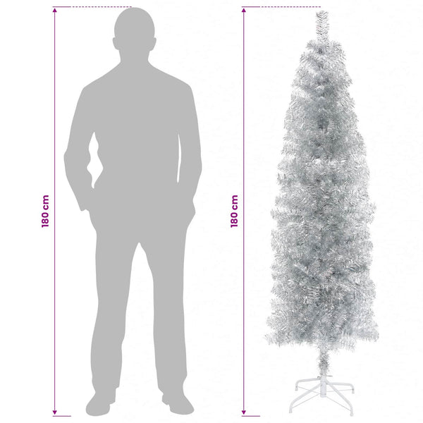 Tekopaksu joulupuu 180 cm PVC ja teräs Hopea