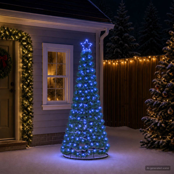 LED-koristekuusi jalustalla EKENAS 180 cm 220 LEDiä Sininen