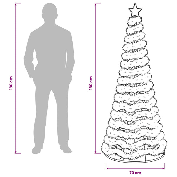 LED-koristekuusi jalustalla EKENAS 180 cm 220 LEDiä Sininen
