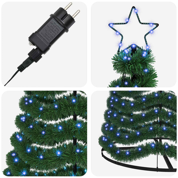 LED-koristekuusi jalustalla EKENAS 250 cm 370 LEDiä Sininen