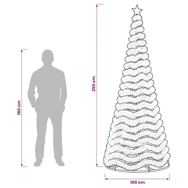 LED-koristekuusi jalustalla EKENAS 250 cm 370 LEDiä Monivärinen