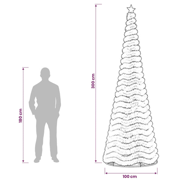 LED-koristekuusi jalustalla EKENAS 300 cm 475 LEDiä