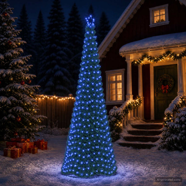 LED-koristekuusi jalustalla EKENAS 300 cm 475 LEDiä Sininen