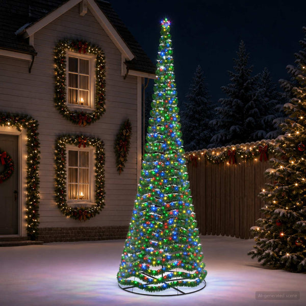 LED-koristekuusi jalustalla EKENAS 500 cm 868 LEDiä Monivärinen