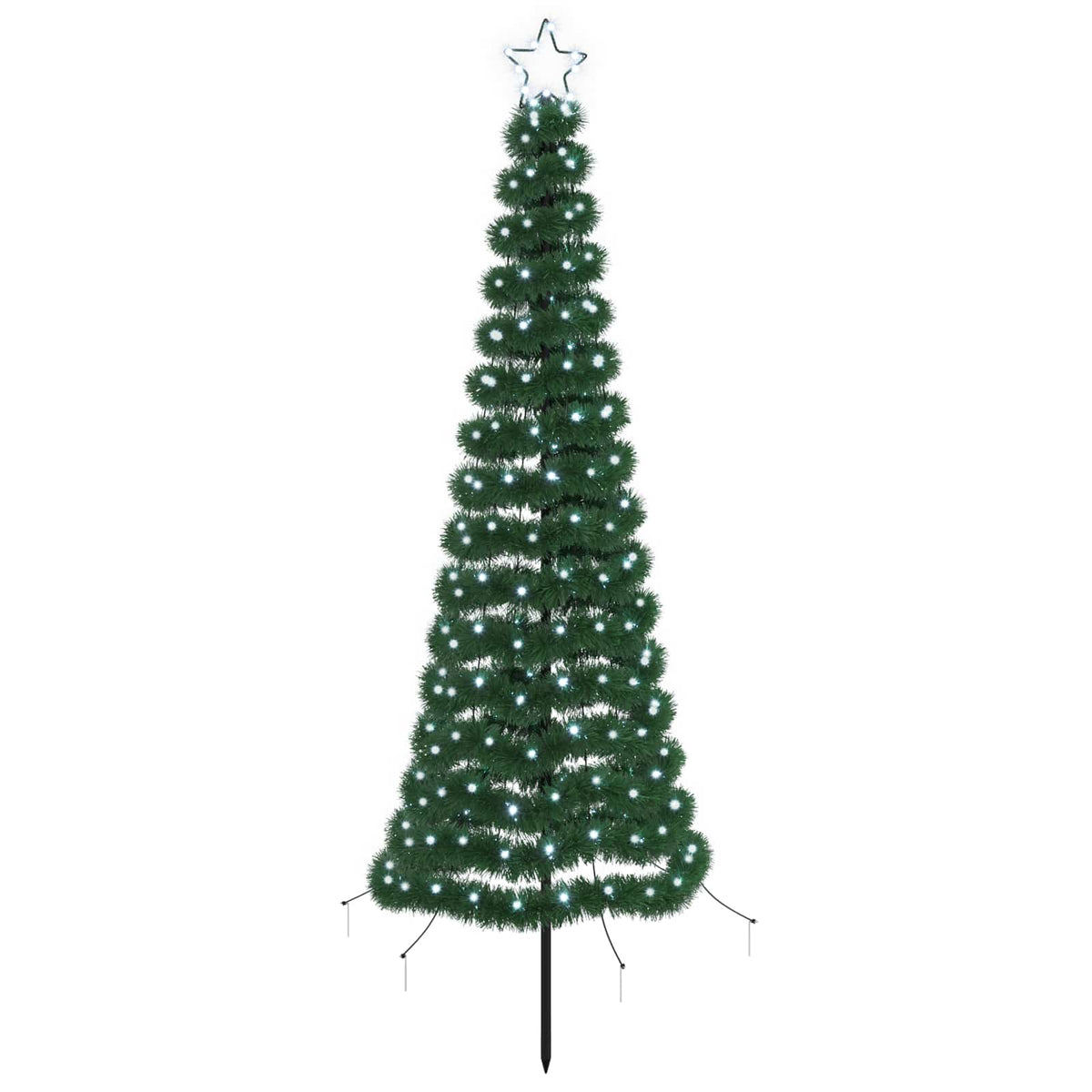 Kimalteleva LED-joulukuusi maapiikillä EKENAS 180 cm 220 LEDiä