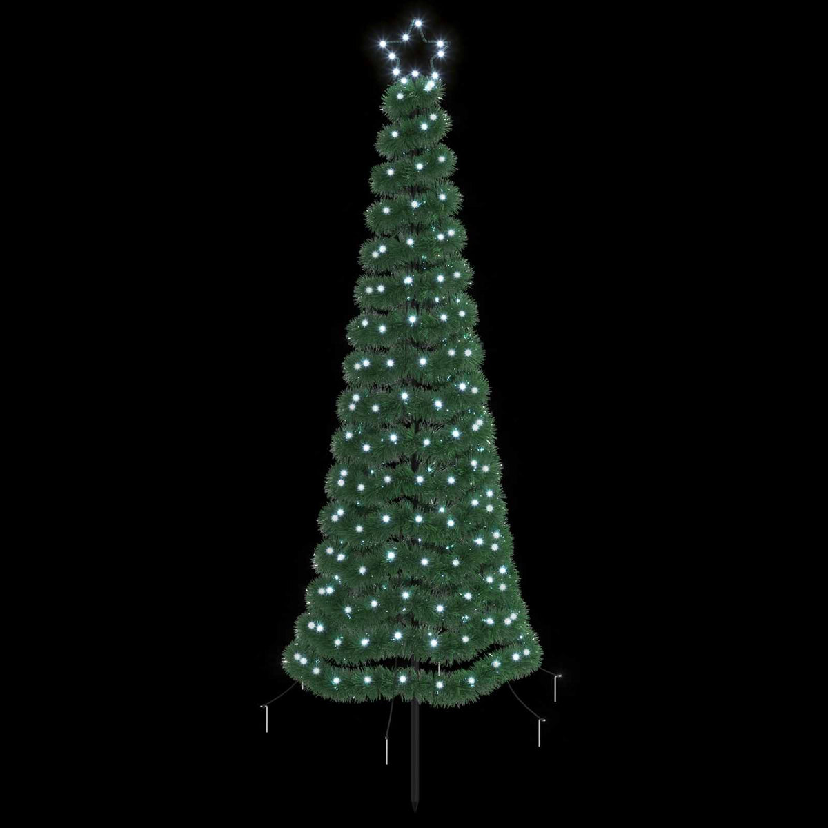 Kimalteleva LED-joulukuusi maapiikillä EKENAS 180 cm 220 LEDiä