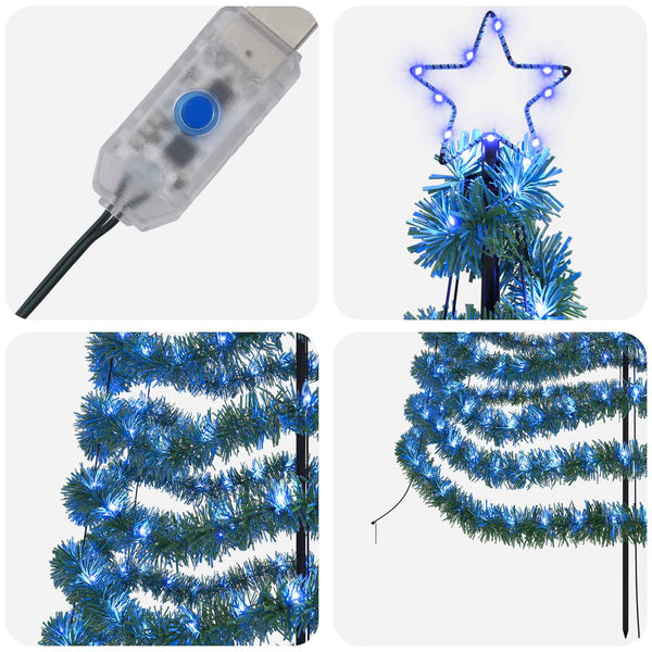 Kimalteleva LED-joulukuusi maapiikillä EKENAS 180 cm 220 LEDiä