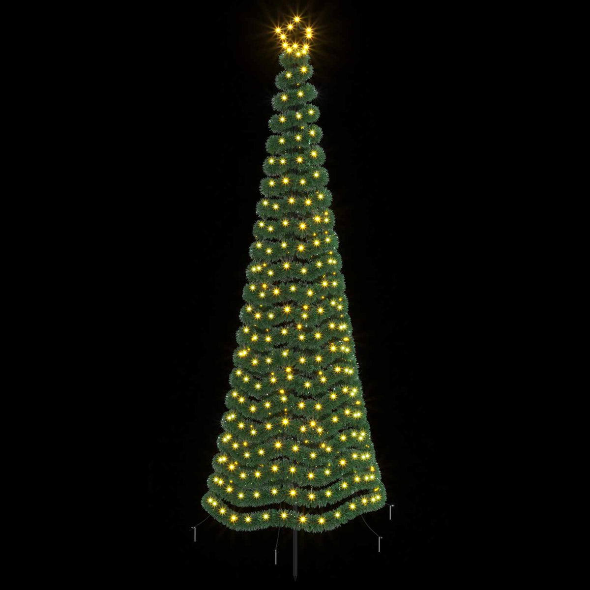 Kimalteleva LED-joulukuusi maapiikillä EKENAS 250 cm 370 LEDiä