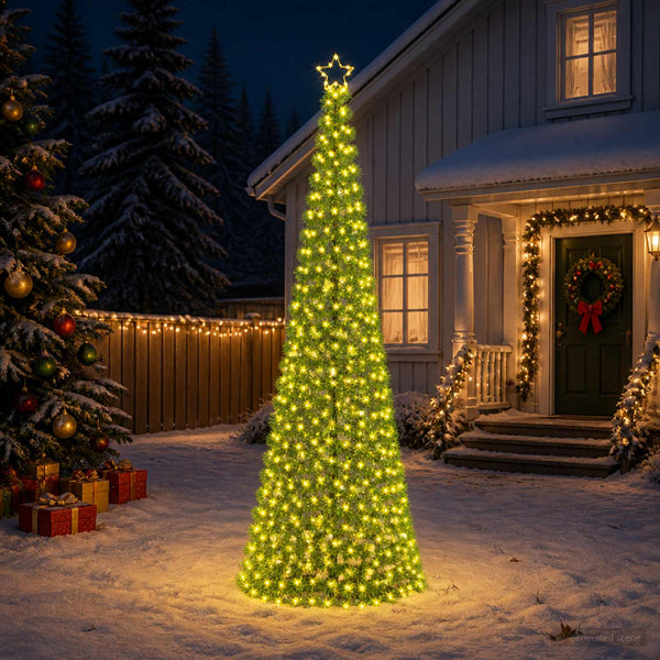 Kimalteleva LED-joulukuusi maapiikillä EKENAS 300 cm 475 LEDiä