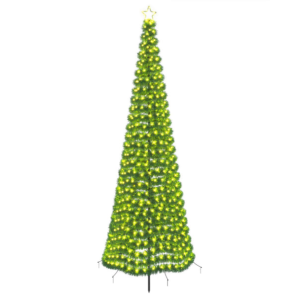 Kimalteleva LED-joulukuusi maapiikillä EKENAS 300 cm 475 LEDiä