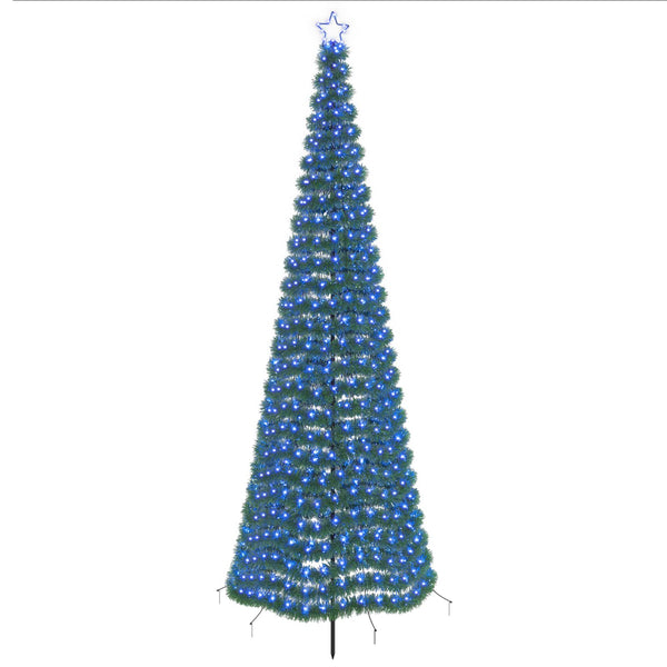 Kimalteleva LED-joulukuusi maapiikillä EKENAS 300 cm 475 LEDiä