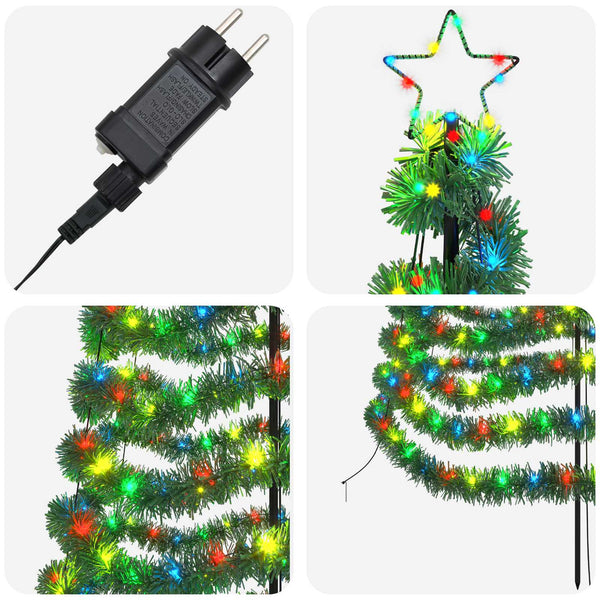 Kimalteleva LED-joulukuusi maapiikillä EKENAS 300 cm 475 LEDiä