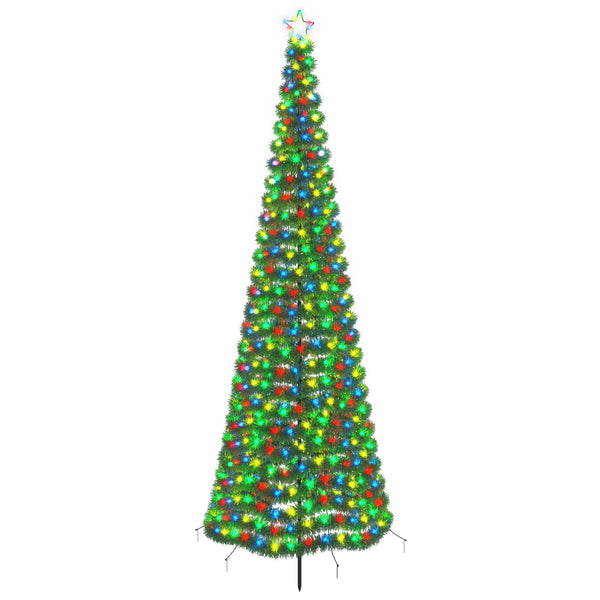 Kimalteleva LED-joulukuusi maapiikillä EKENAS 300 cm 475 LEDiä
