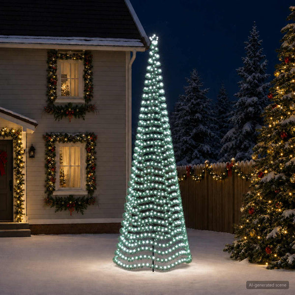 Kimalteleva LED-joulukuusi maapiikillä EKENAS 500 cm 868 LEDiä
