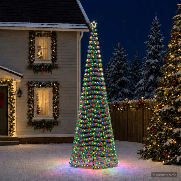 Kimalteleva LED-joulukuusi maapiikillä EKENAS 500 cm 868 LEDiä