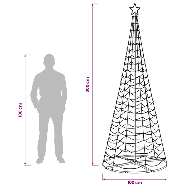 LED-spiraalijoulukuusi jalustalla EKENAS 250 cm 370 LEDiä
