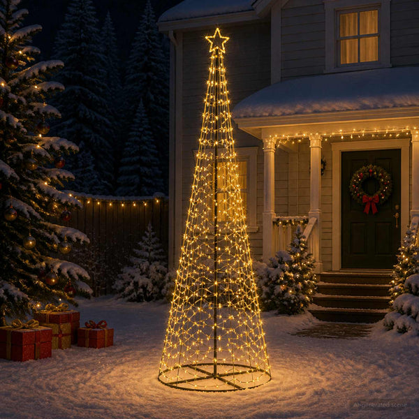 LED-spiraalijoulukuusi jalustalla EKENAS 300 cm 475 LEDiä