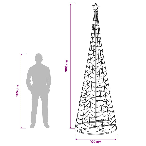 LED-spiraalijoulukuusi jalustalla EKENAS 300 cm 475 LEDiä