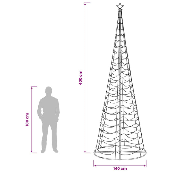 LED-spiraalijoulukuusi jalustalla EKENAS 400 cm 588 LEDiä