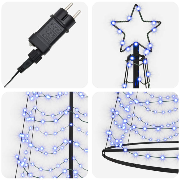 LED-spiraalijoulukuusi jalustalla EKENAS 500 cm 868 LEDiä