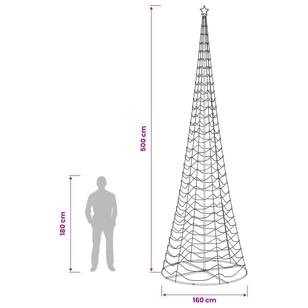 LED-spiraalijoulukuusi jalustalla EKENAS 500 cm 868 LEDiä