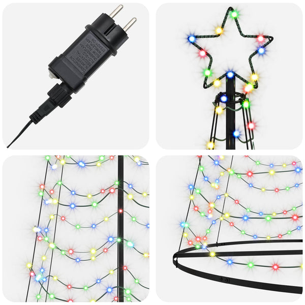 LED-spiraalijoulukuusi jalustalla EKENAS 500 cm 868 LEDiä