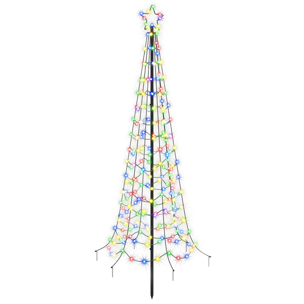 Spiraalinmuotoinen led-joulukuusi maapiikillä EKENAS 180 cm