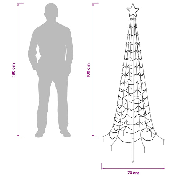 Spiraalinmuotoinen led-joulukuusi maapiikillä EKENAS 180 cm