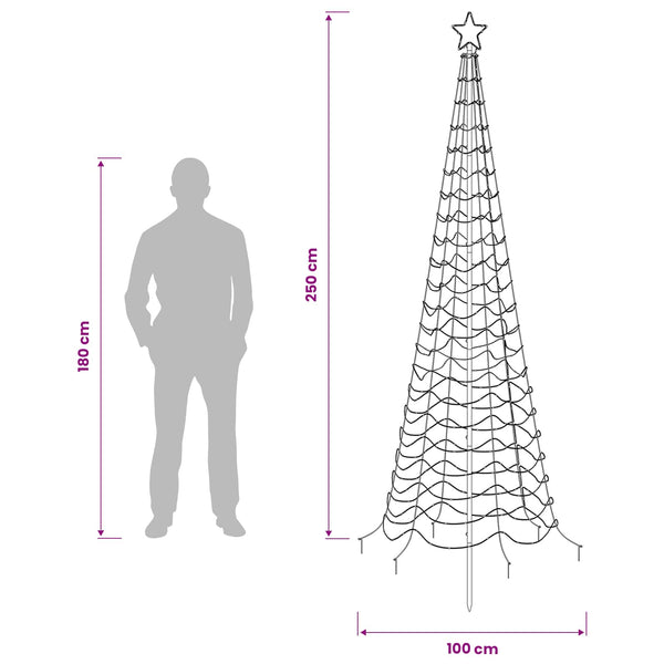 Spiraalinmuotoinen led-joulukuusi maapiikillä EKENAS 250 cm