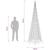 Spiraalinmuotoinen led-joulukuusi maapiikillä EKENAS 300 cm