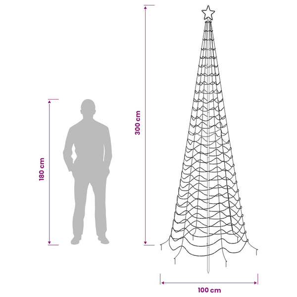 Spiraalinmuotoinen led-joulukuusi maapiikillä EKENAS 300 cm