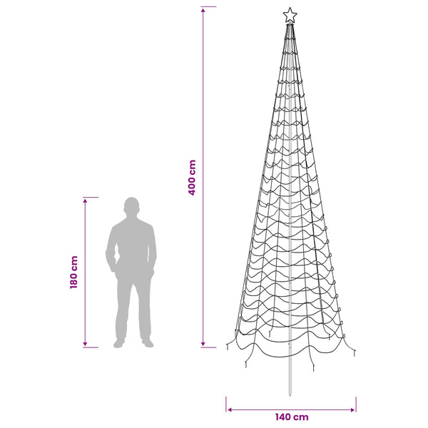 Spiraalinmuotoinen led-joulukuusi maapiikillä EKENAS 400 cm