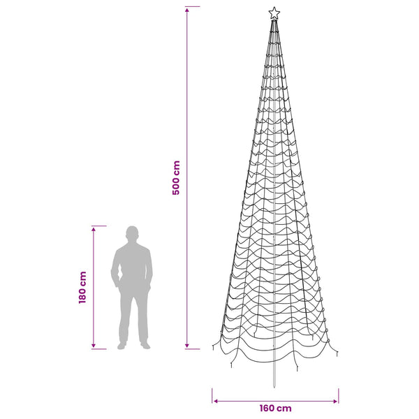 Spiraalinmuotoinen led-joulukuusi maapiikillä EKENAS 500 cm