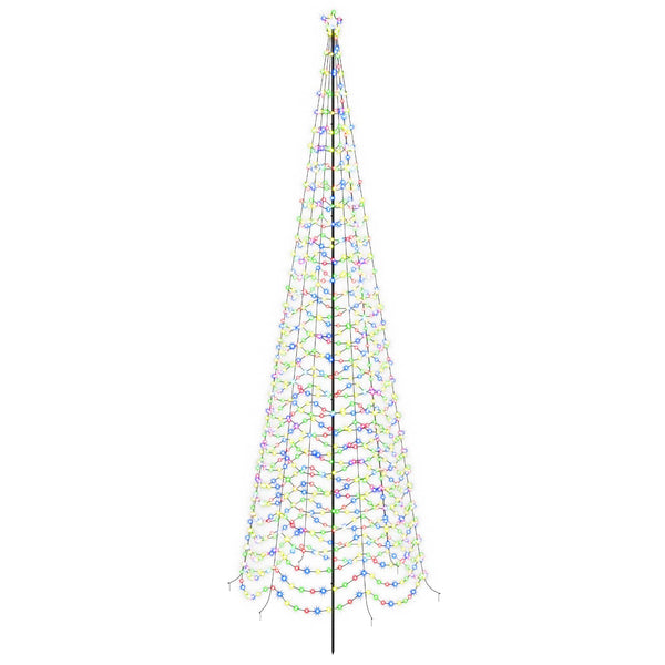 Spiraalinmuotoinen led-joulukuusi maapiikillä EKENAS 500 cm