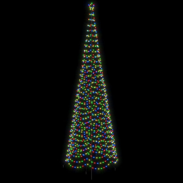 Spiraalinmuotoinen led-joulukuusi maapiikillä EKENAS 500 cm