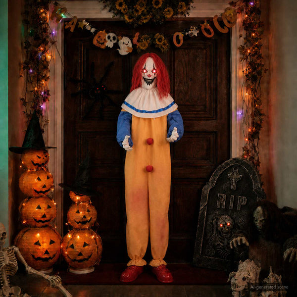 Pelottava Halloween-klovni SPOOKA Keltainen ja Sininen