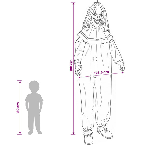 Pelottava Halloween-klovni SPOOKA Keltainen ja Sininen