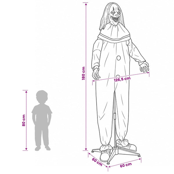 Pelottava Halloween-klovni SPOOKA Keltainen ja Sininen