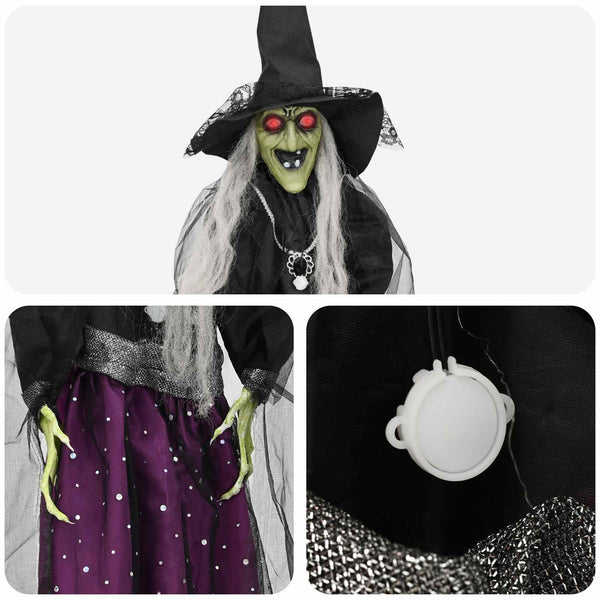 Riippuva Halloween-noita SPOOKA Violetti 30 x 133 cm