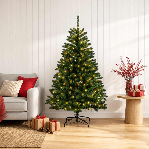 Salkomallinen tekoinen joulukuusi 150 cm 150 LEDiä