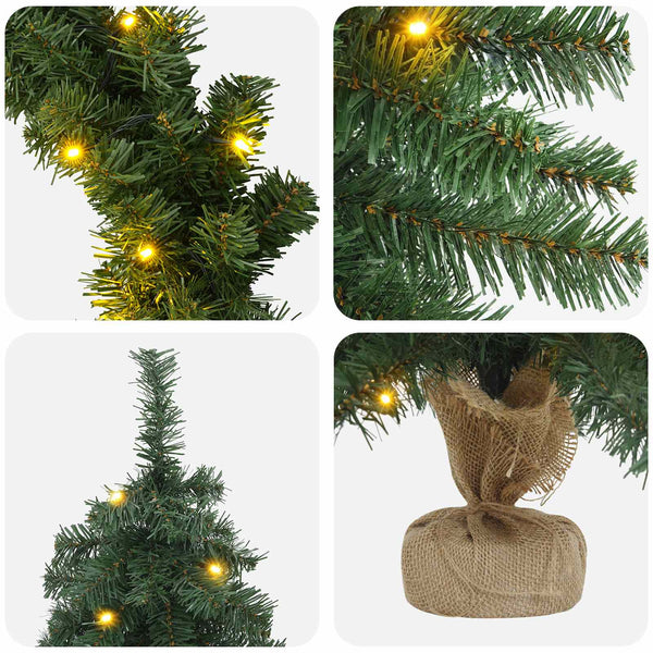 Mini-joulukuusisetti 60 cm 125 LEDiä Lämpimän Valkoinen