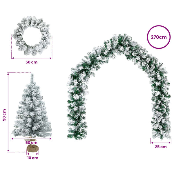 Mini joulukuusi 90 cm Polyvinyylikloridi valkoinen