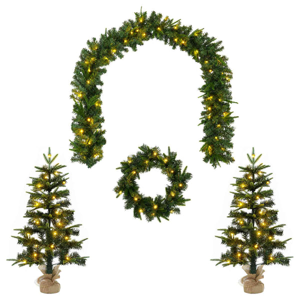 Mini joulukuusi 90 cm 175 LEDiä Lämpimän Valkoinen PVC ja PE