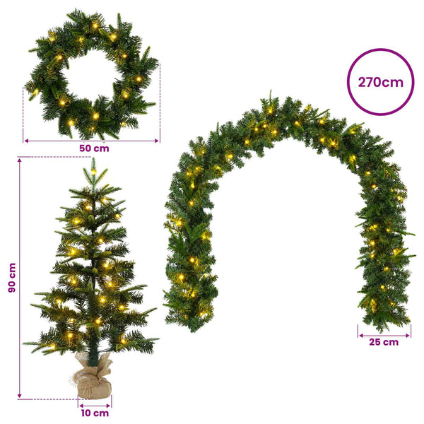 Mini joulukuusi 90 cm 175 LEDiä Lämpimän Valkoinen PVC ja PE