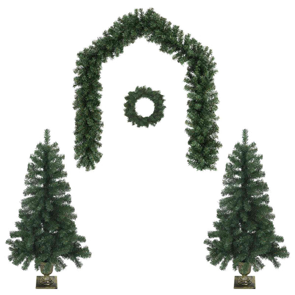 Mini-joulukuusisetti 120 cm Polyvinyylikloridi Vihreä