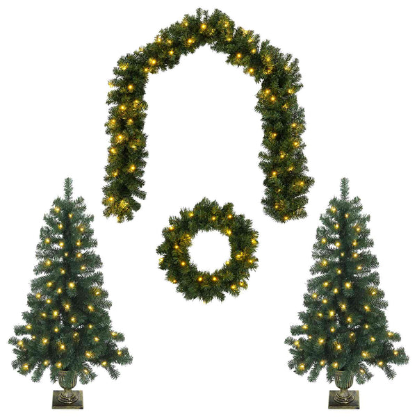 Mini-joulukuusisetti 120 cm 275 LEDiä Lämpimän Valkoinen