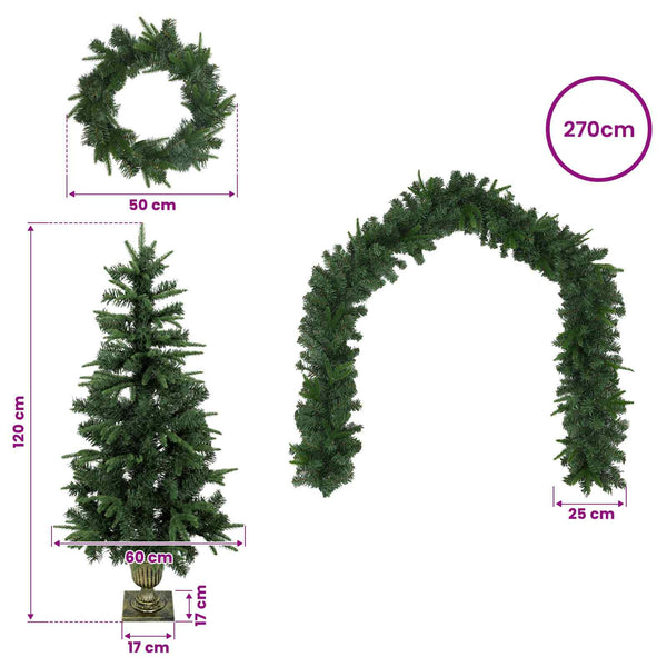 Mini joulukuusi 120 cm PVC ja PE Vihreä