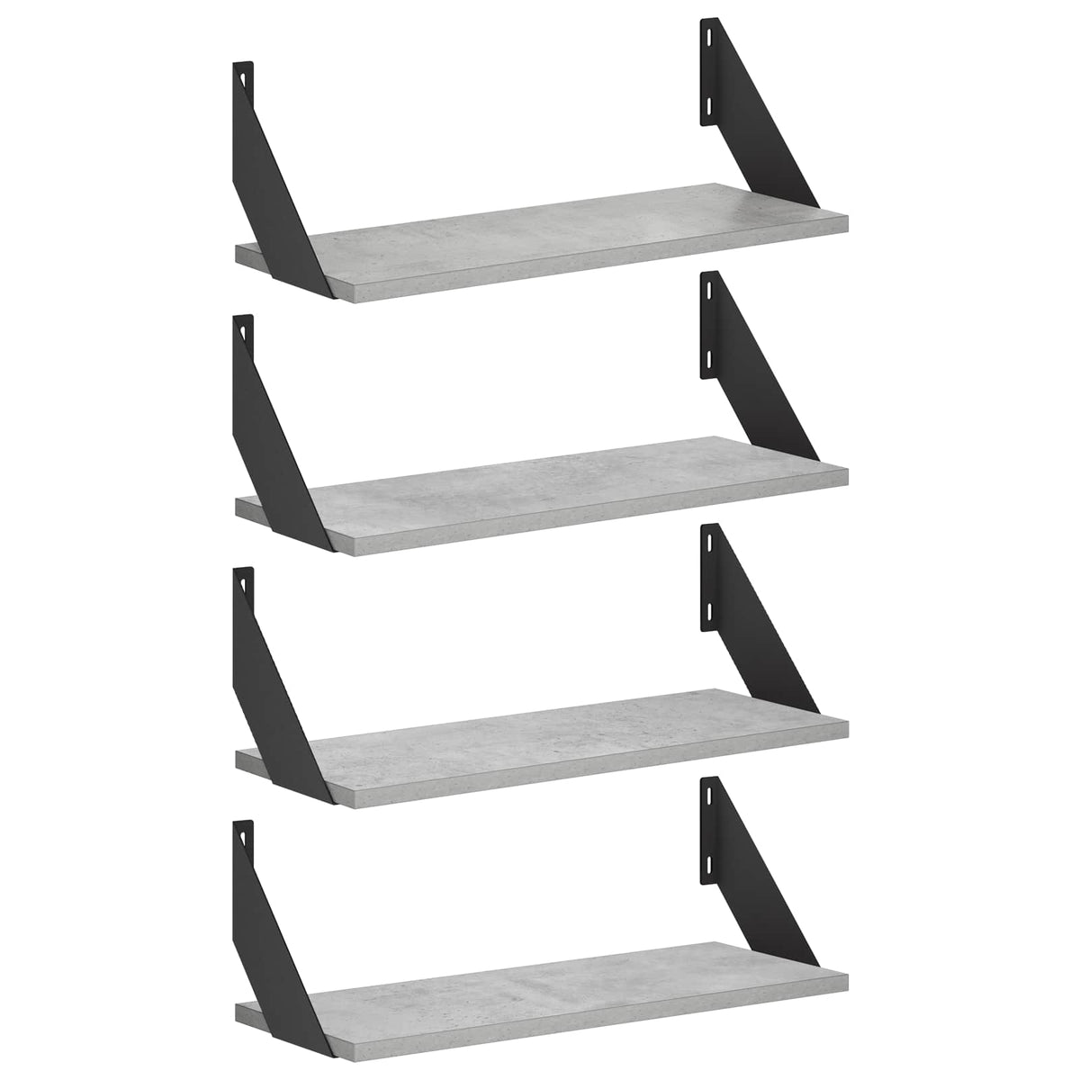 Seinähyllyt 4 kpl Betoninharmaa 50 x 20 x 17 cm